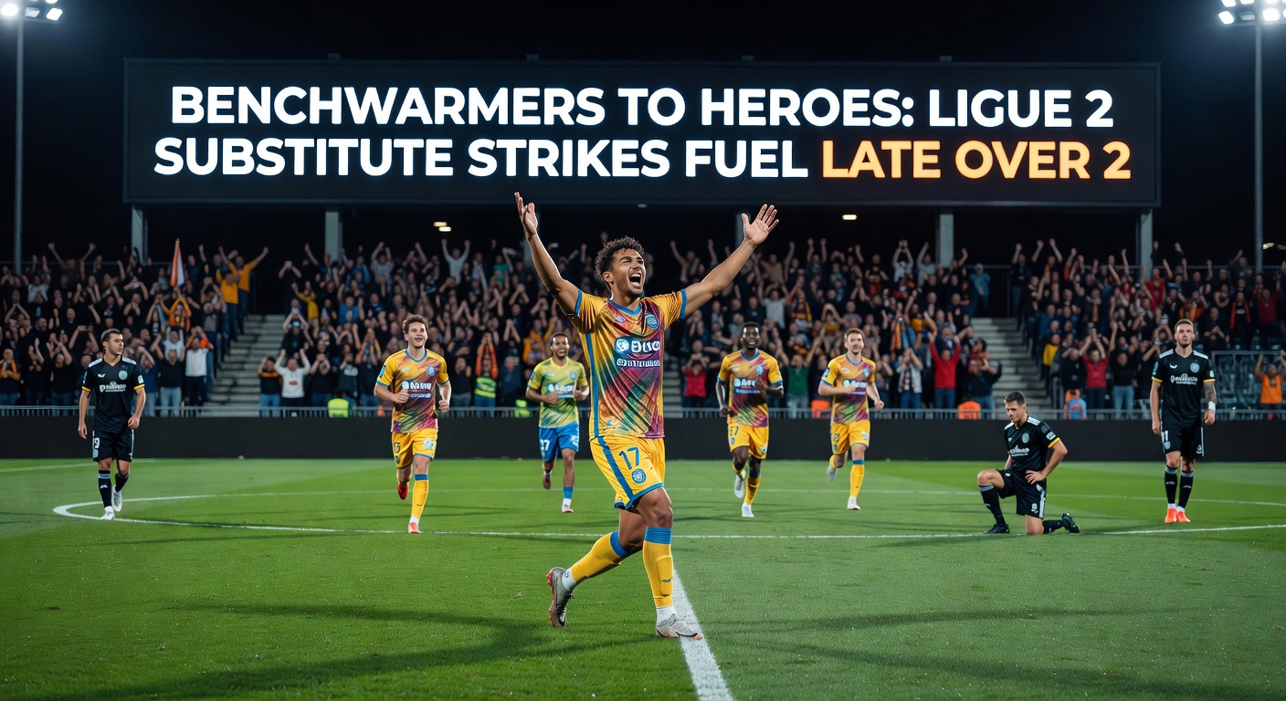 Statistical graph illustrating the surge in Ligue 2 substitute goals during the final 15 minutes, highlighting over 2.5 trends