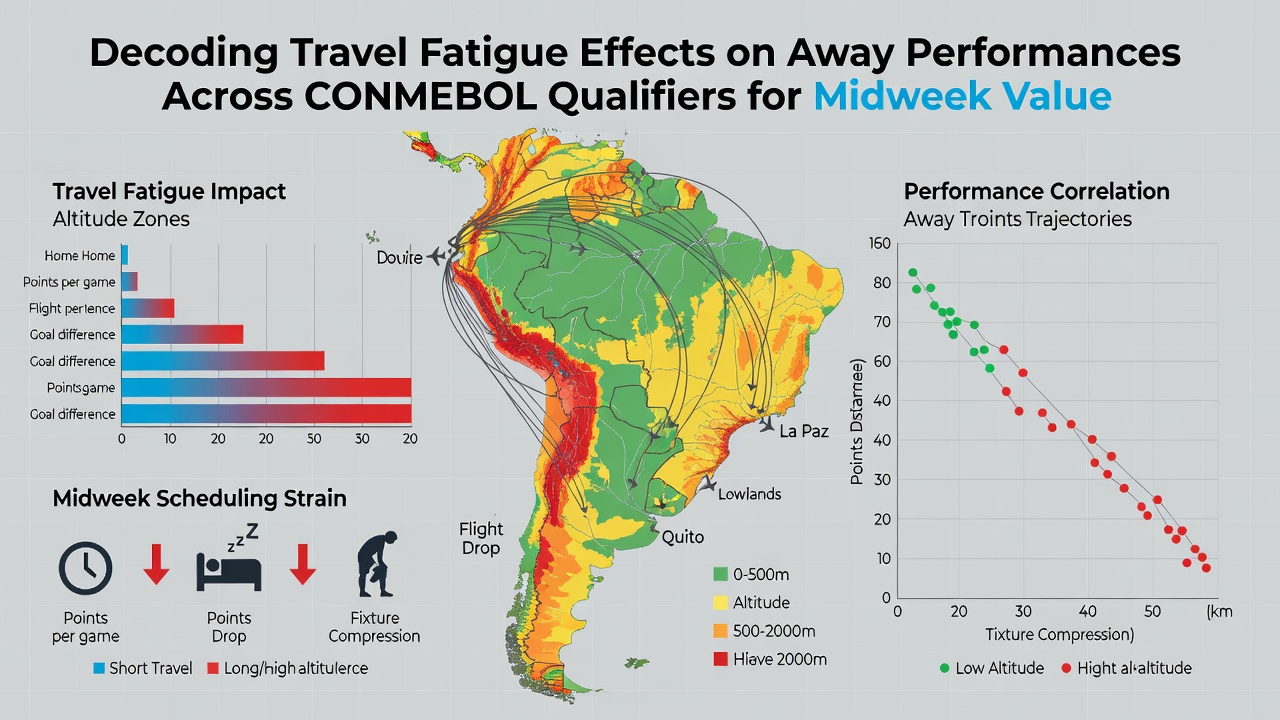 Graph displaying away team goal averages by travel distance in CONMEBOL qualifiers
