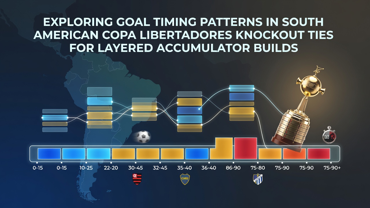 Copa Libertadores players contesting a knockout match with timing graphics overlay