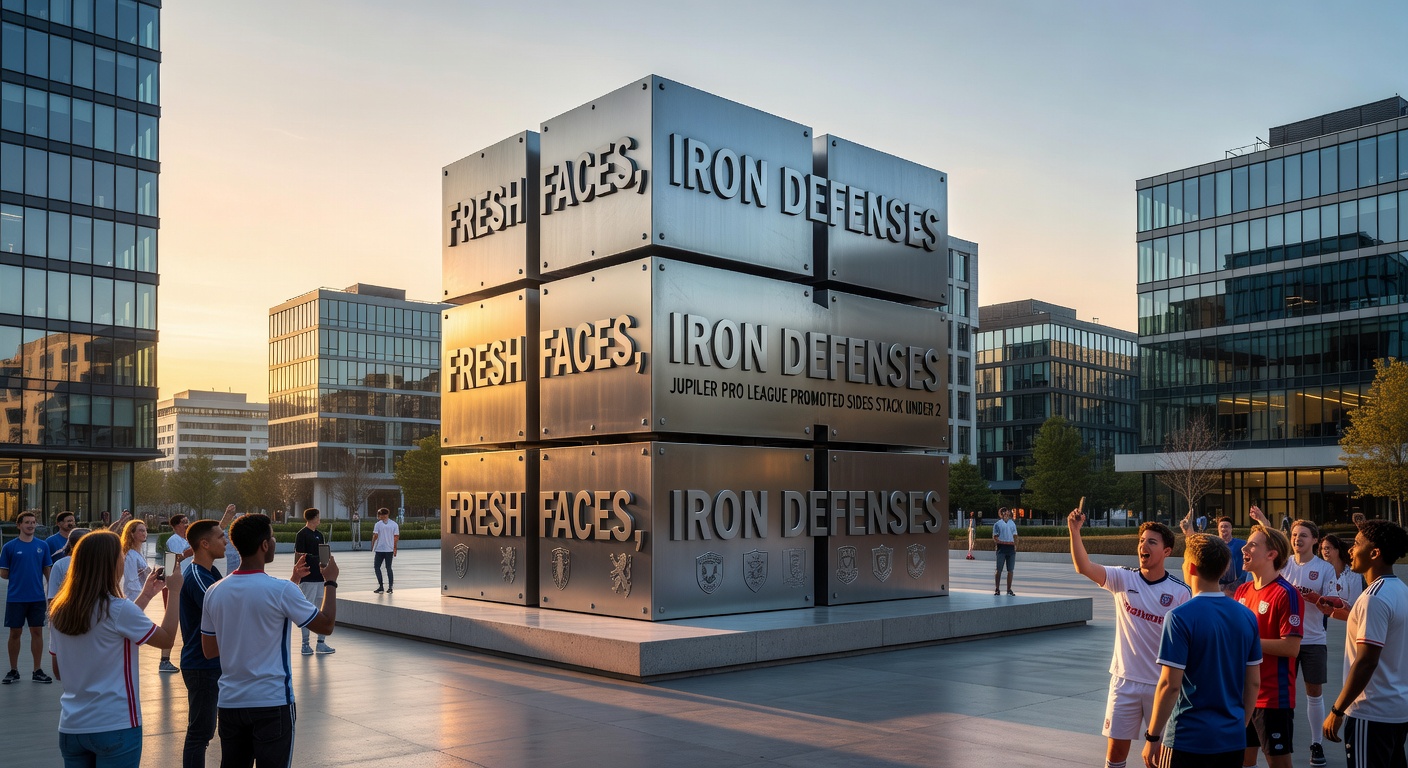 Close-up of a Jupiler Pro League promoted side goalkeeper making a crucial save, with defenders crowding the box to thwart a goal threat