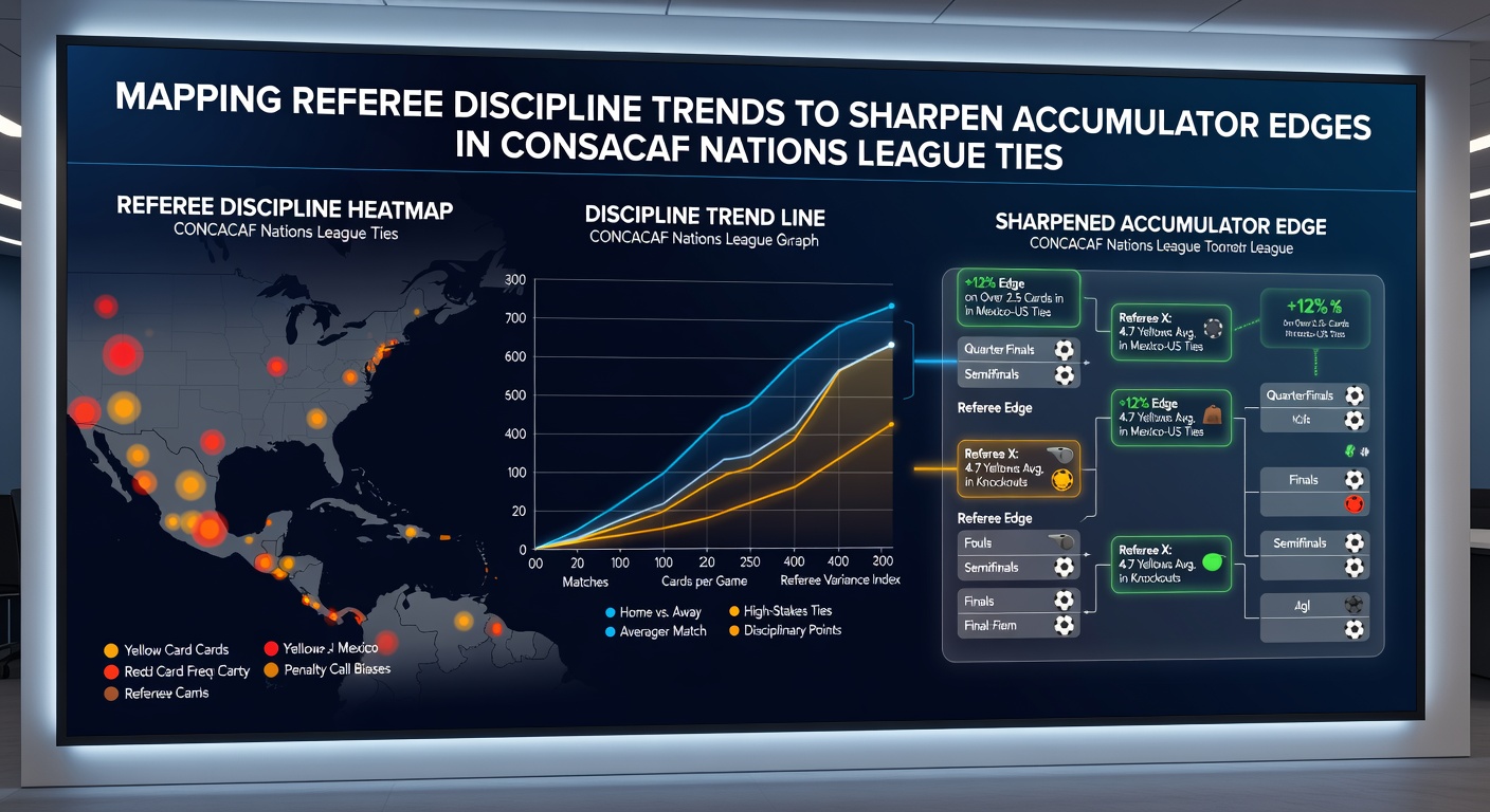 Statistical chart showing yellow and red card distributions across CONCACAF Nations League referees