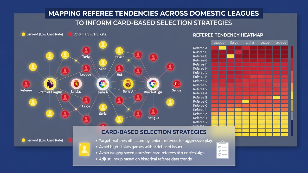 Infographic illustrating card distribution trends for referees in MLS and South American domestic leagues with seasonal comparisons
