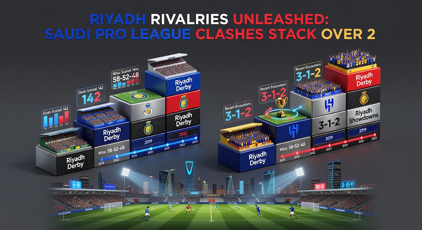 Cristiano Ronaldo celebrates a goal for Al-Nassr during a heated Riyadh derby clash, crowd erupting in the background