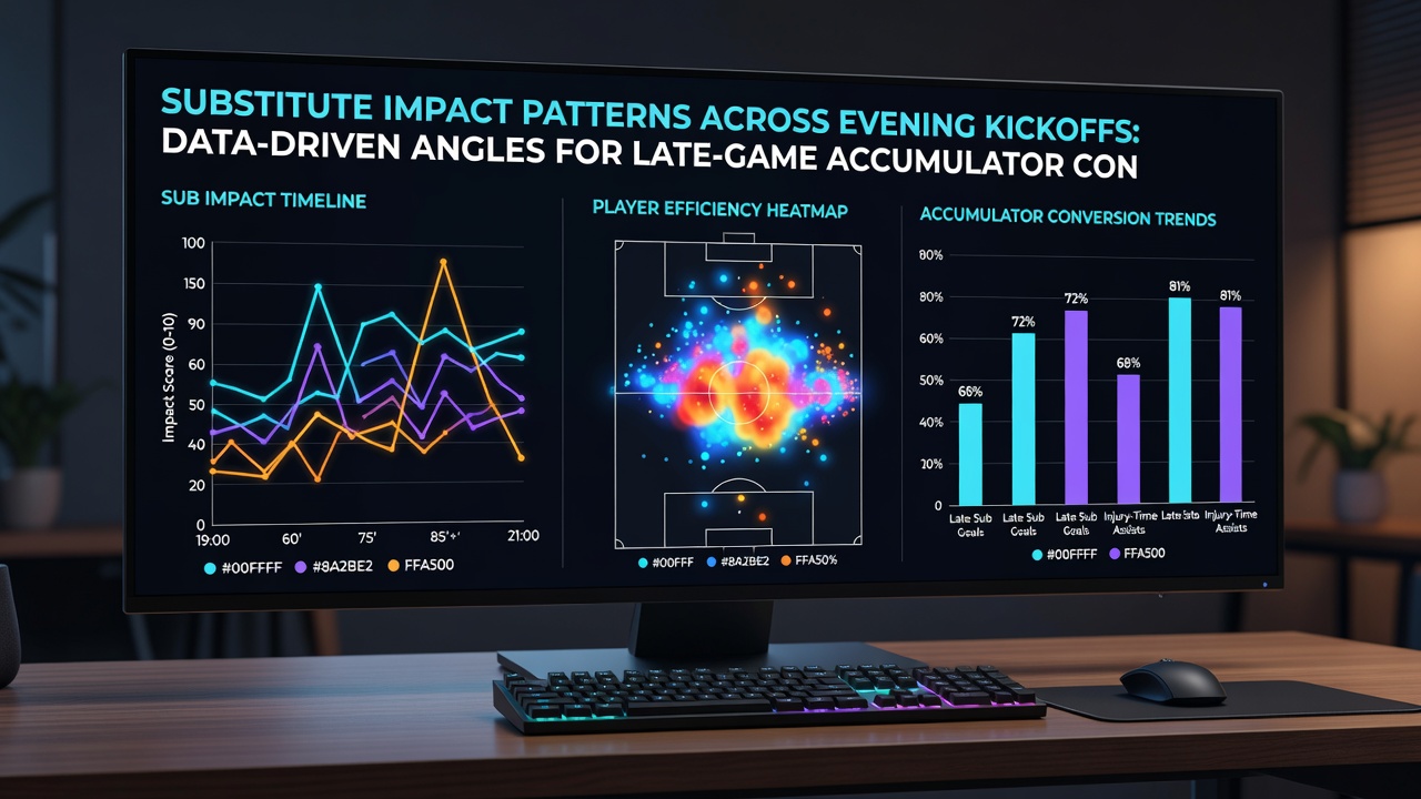 Data visualization of substitute goal timings in evening kickoffs across multiple leagues