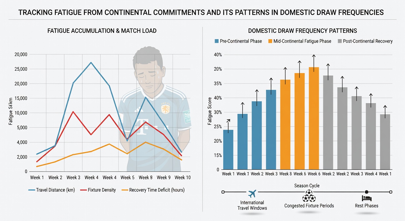 Detailed match statistics chart highlighting draw frequencies for teams with and without European commitments