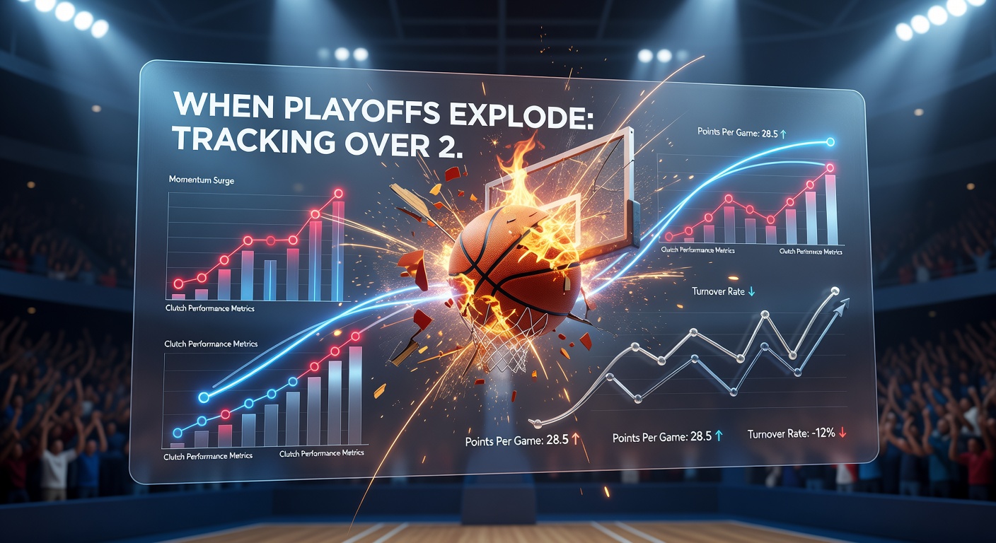 A packed stadium erupts as a playoff goal sails into the net, capturing the electric tension of overtime drama