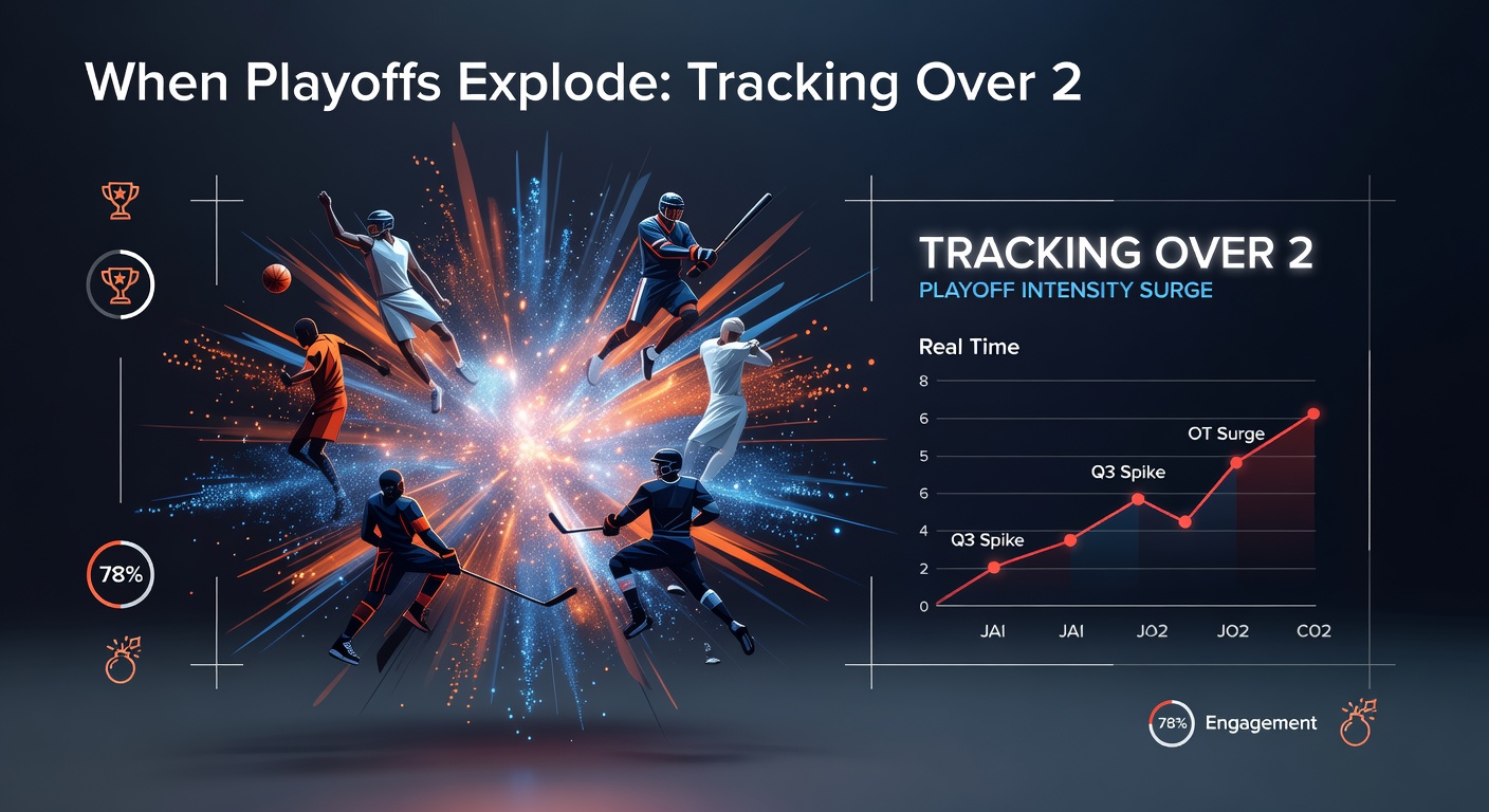 Fans in frenzy during a playoff penalty shootout, with floodlights illuminating chaotic celebrations and near-misses